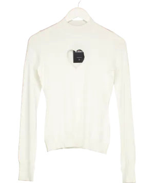 Cloeys Cream Heart Cut Out Sweater UK S