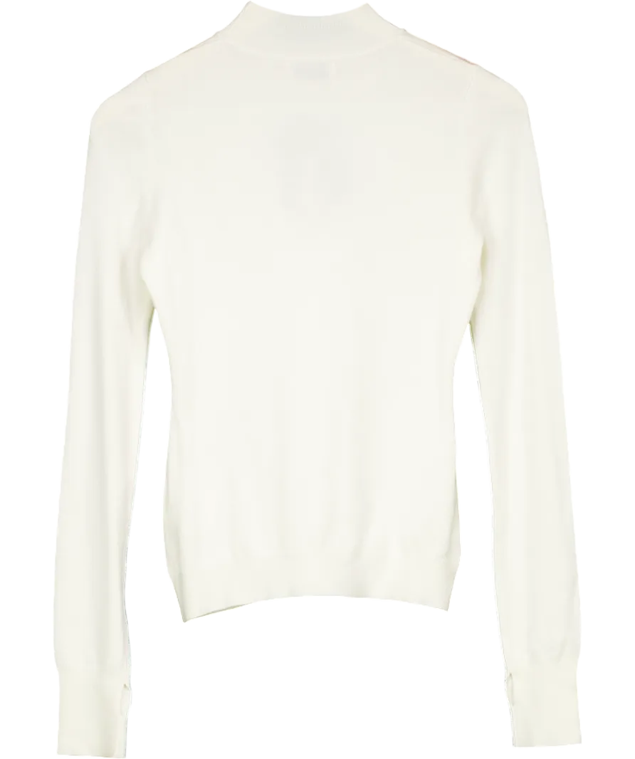Cloeys Cream Heart Cut Out Sweater UK S