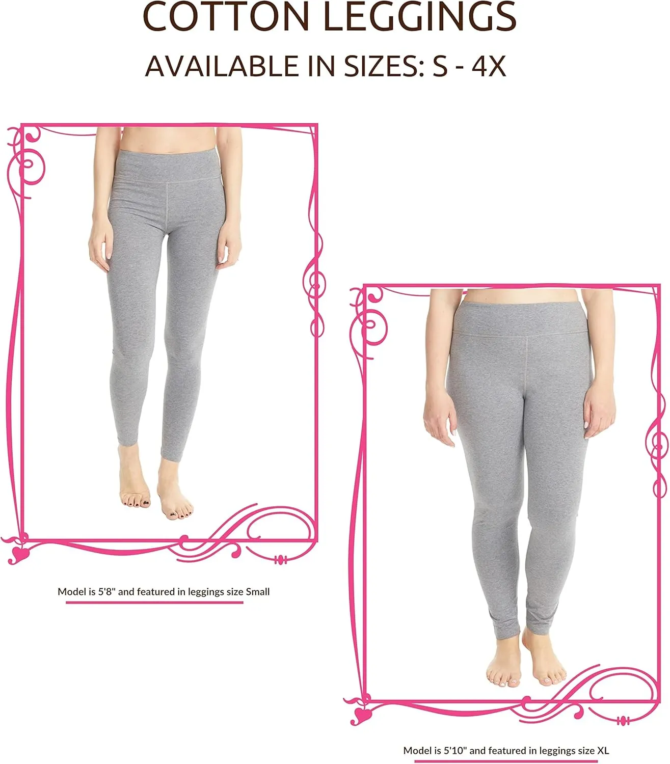 ESTEEZ High Waisted Soft Cotton Spandex Leggings-Shorts for Women - Full Leg - Capri - Biker Shorts - Shorts