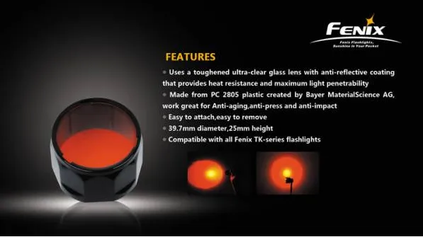 Fenix Red Filter Adapter for PD, LD Series (AD301-R)