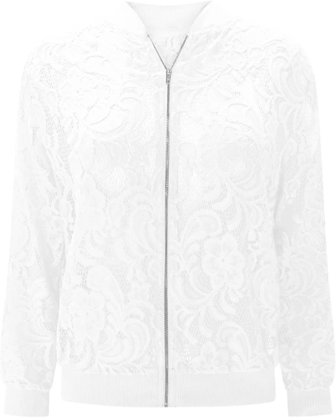 Sinzelimin Womens Lace Flroal Jacket Fashion Zipper Hollow Casual Outwear & Jackets Lightweight Cardigan Clubwear Blouse Tops