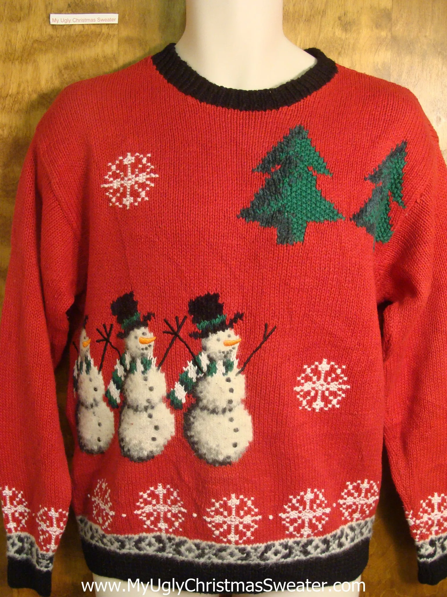 Snowmen In A Line Ugly Christmas Sweater